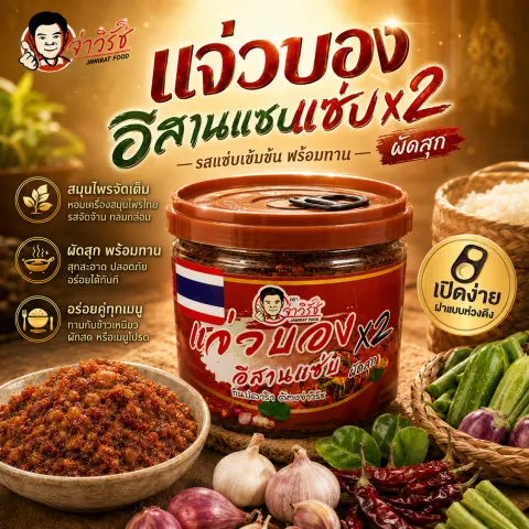 แจ่วบองอีสานแซ่บ x2 ผัดสุก จ่าวิรัช