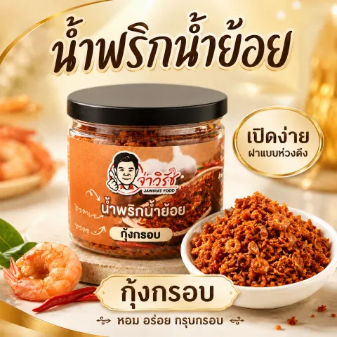 น้ำพริกน้ำย้อย "กุ้งกรอบ" จ่าวิรัช
