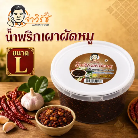 น้ำพริกเผาผัดหมู โปรโมชั่นจ่าวิรัช