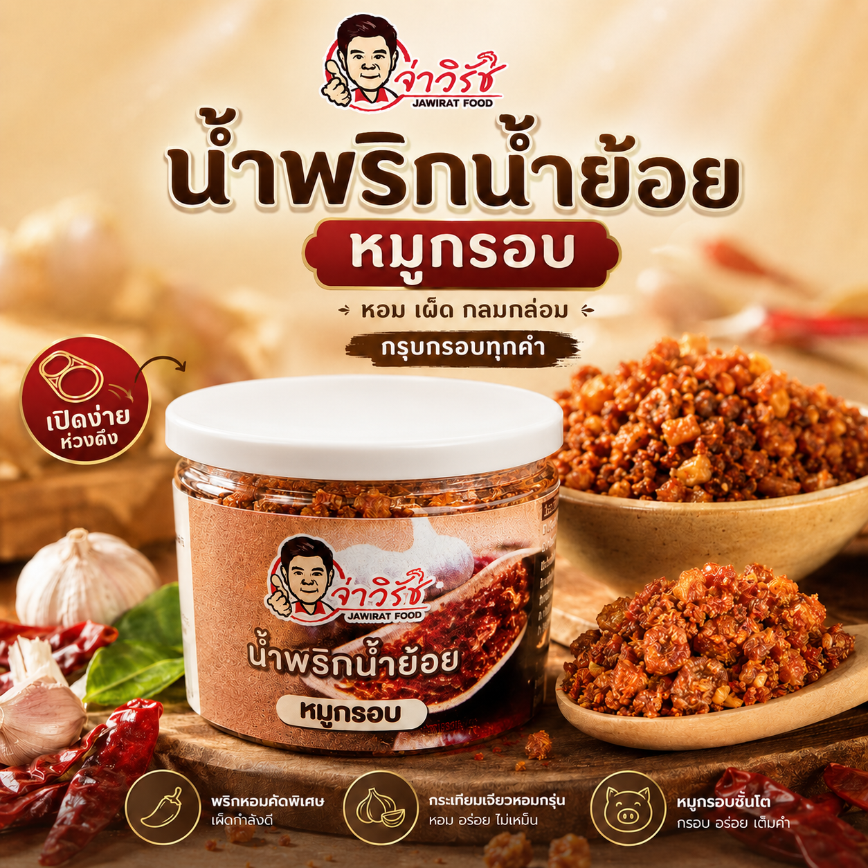 น้ำพริกน้ำย้อย "หมูกรอบ"
