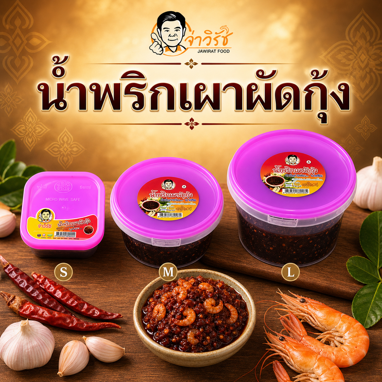 น้ำพริกเผาผัดกุ้ง